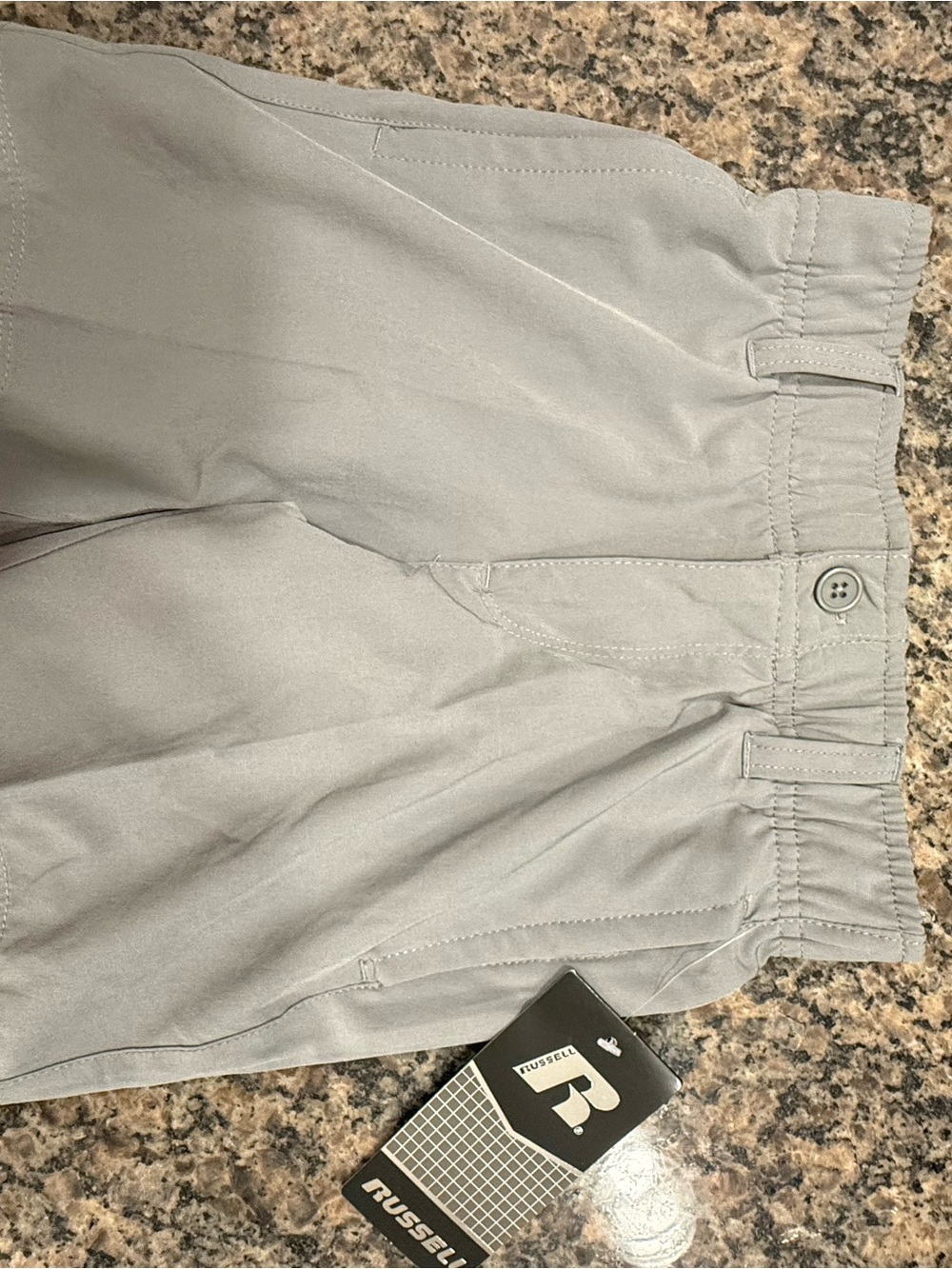 Russell Athletic Light Gray Elastic-Waist Kids Shorts